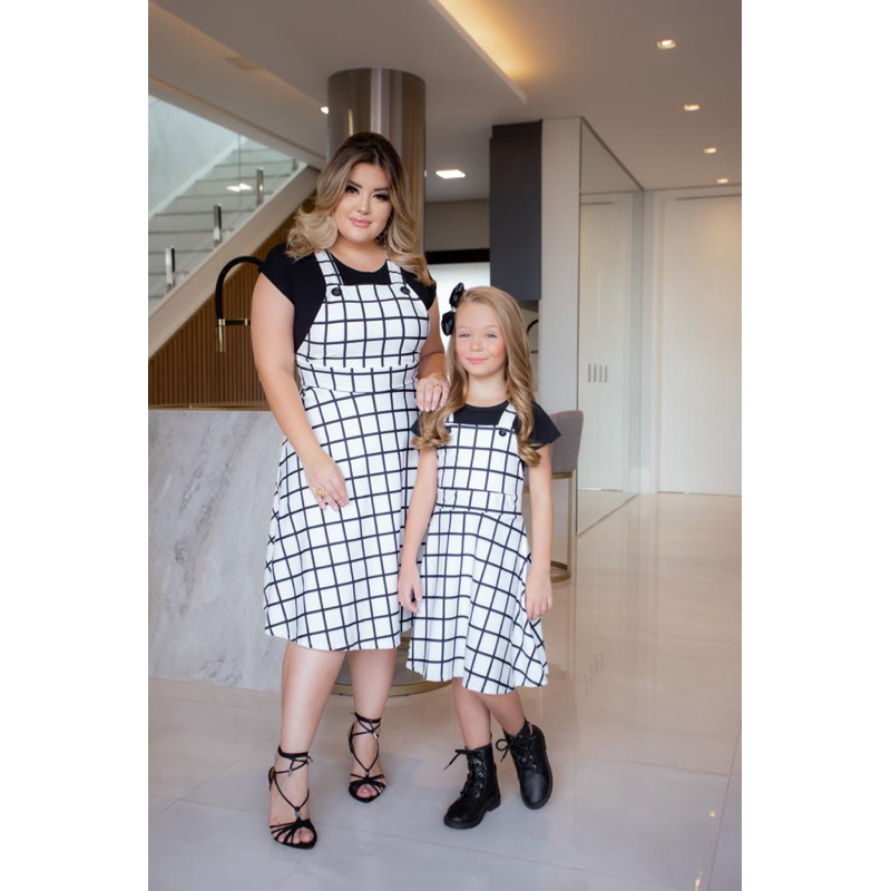 Kit Jardineira Tal Mãe Tal Filha Moda Feminina Evangélica Gode