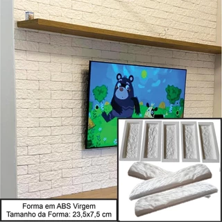 5 Forma de gesso 3d Tijolinho Paulista 24x8cm Molde para Gesso/cimento/concreto F289-KT5