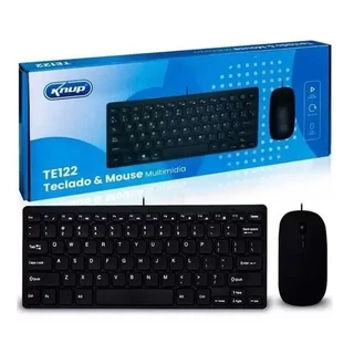 KIT TECLADO E MOUSE MULTIMÍDIA TE122 KNUP C/ FIO