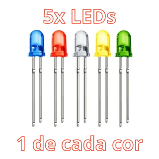Kit 5 Leds coloridos 5mm para Arduino