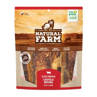 MORDEDOR NATURAL PETISCO Costela Bovina Natural Farm para Cães 6uni