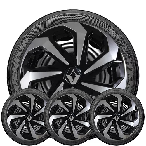 Kit 4 Carlotas Esportivas Aro 15 Universais Reforçadas Compativel Com Stepway Megane Fluence Logan Clio