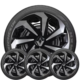 Kit 4 Carlotas Esportivas Aro 15 Universais Reforçadas Compativel Com Stepway Megane Fluence Logan Clio