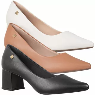 Scarpin Feminino GiGiL Sapato Casual Salto Grosso Bico Fino Confortável em Oferta na Shopee