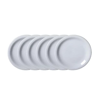 Kit com 8 Prato Sobremesa Porcelana 19 cm Bar Hotel