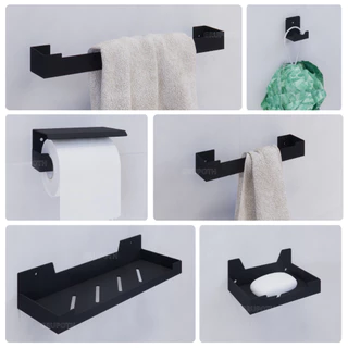 Kit Acessórios para Banheiro Lavabo 6 peças com Porta Shampoo Saboneteira