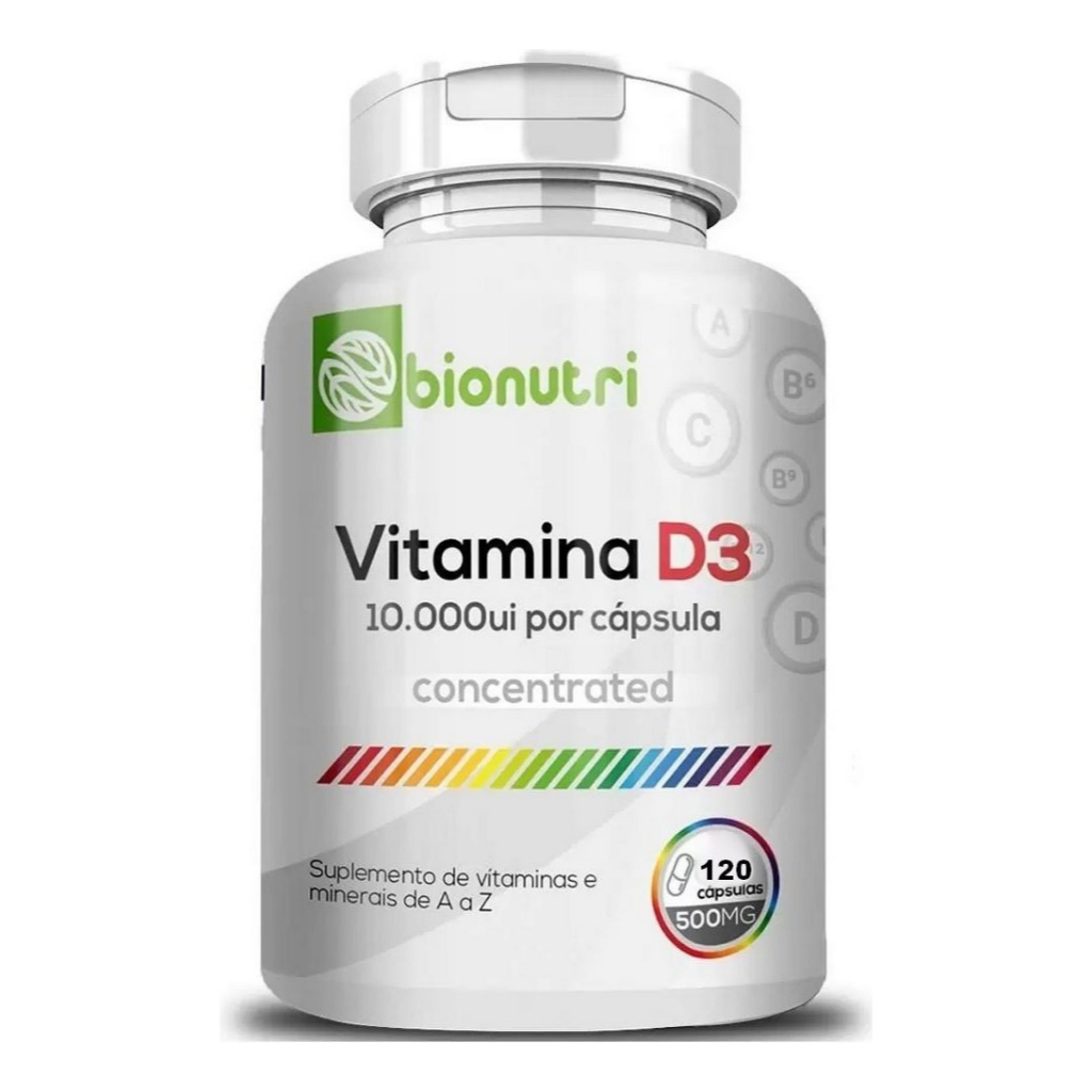 Vitamina D3 - 10.000 Ui Por Cápsula /120 Cáps 500mg Bionutri