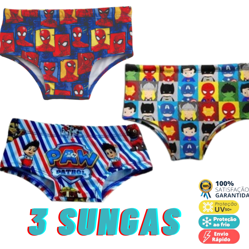 CONJUNTO DE 3 SUNGAS INFANTIL MENINO PRAIA ESTAMPA KIT 04 | Shopee Brasil