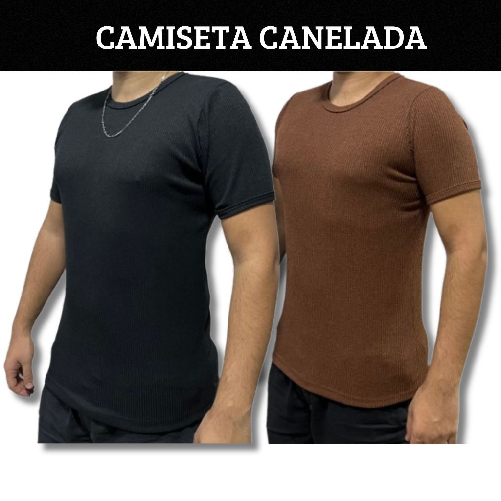 Camiseta Canelada Americana Slim