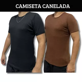 Camiseta Canelada Americana Slim
