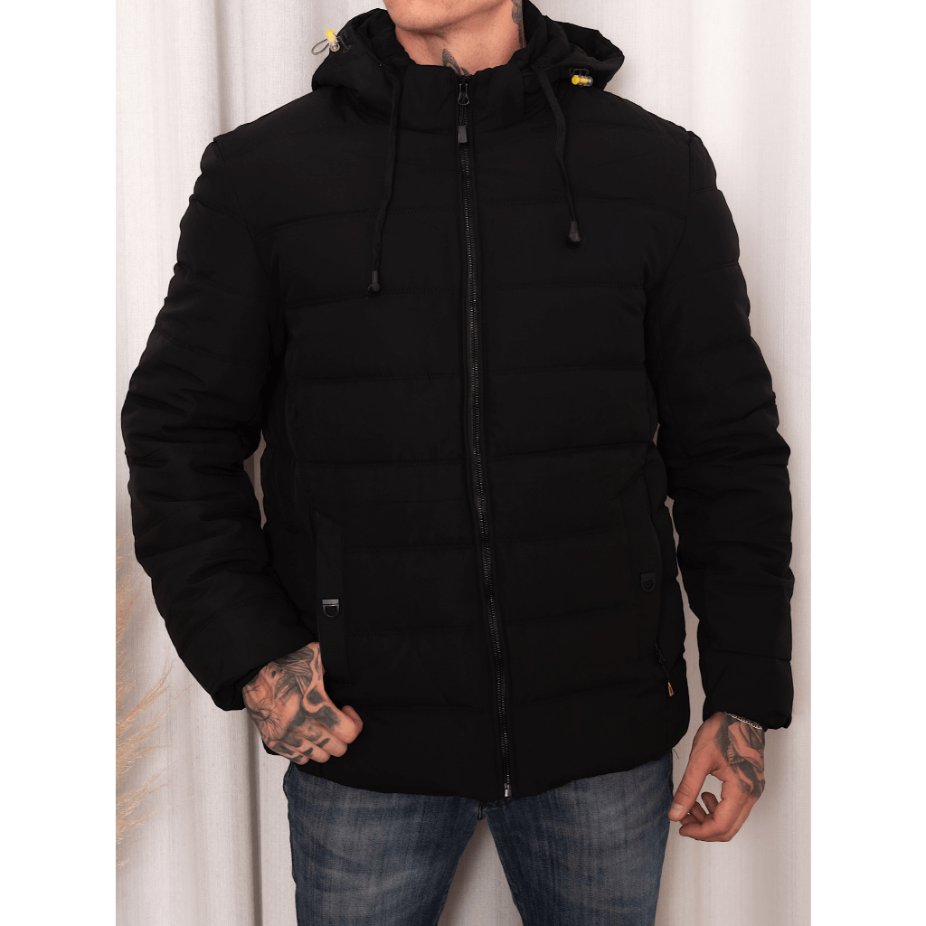 bobojaco jaqueta masculino moda com capuz novo jovem continue quente aquecido corta vento Com Fone De Ouvido