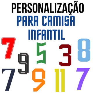 Kit Nome + Número Infantil Personalização De Camisas De Times de Futebol Para Criança