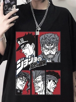 Camiseta Estampada Anime Jojo Bizarre Camisa Blusa Harajuku