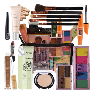 Kit de Maquiagem e Skincare Carinha de Metida 12 Itens