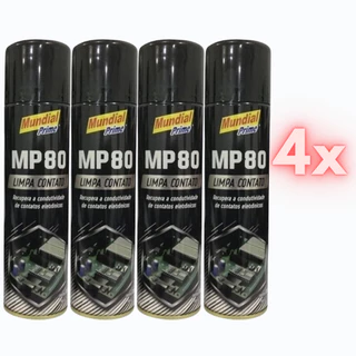4 Unidades - Limpa Contato Mundial Prime MP80 Spray Aerossol 300ml