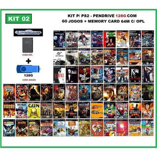 Pen Drive c/ jogos ps2 + Memory Card 64m com Opl - Leia a descrição