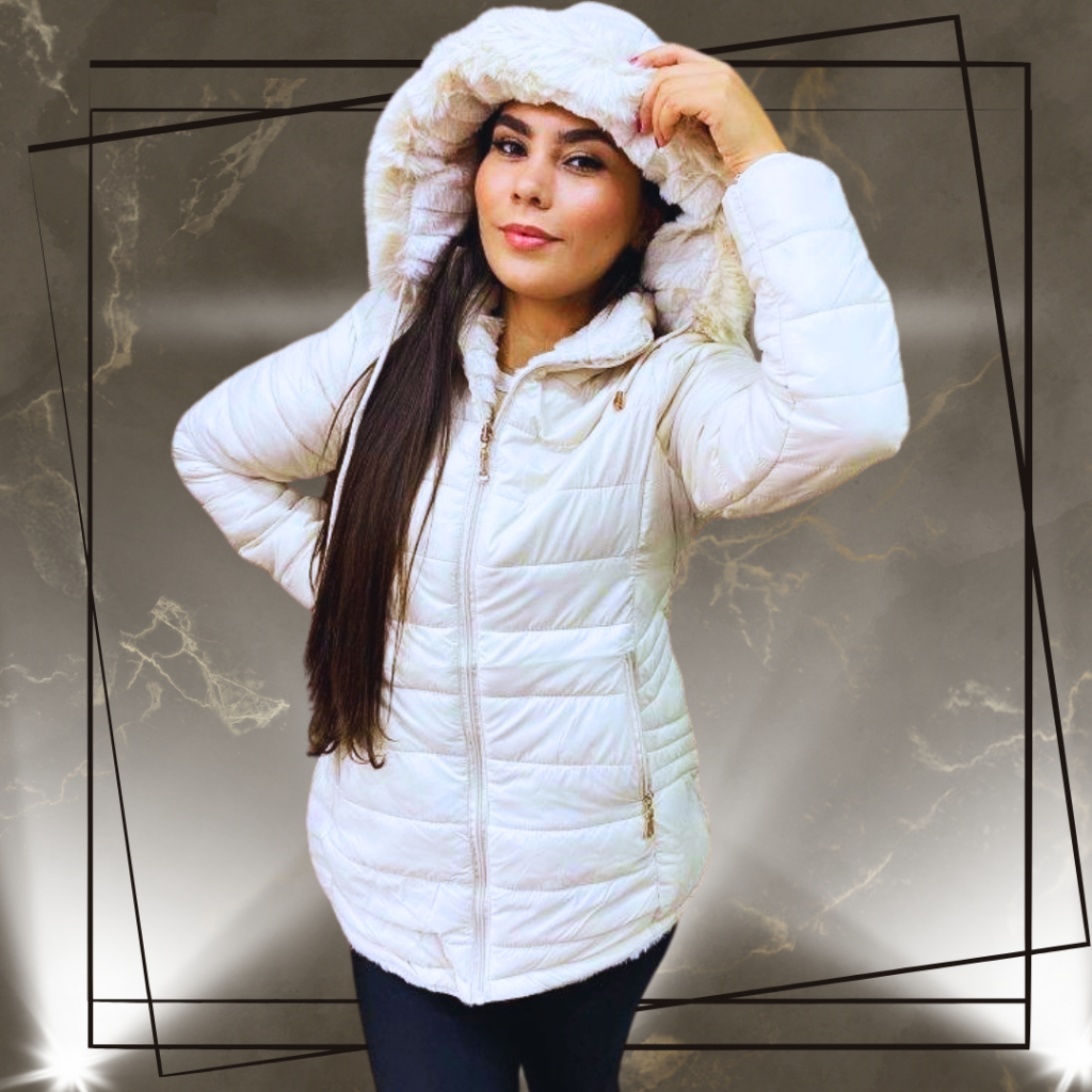 Capuz Casaco De Nylon Acolchoado Feminino Jaqueta Parka Feminina