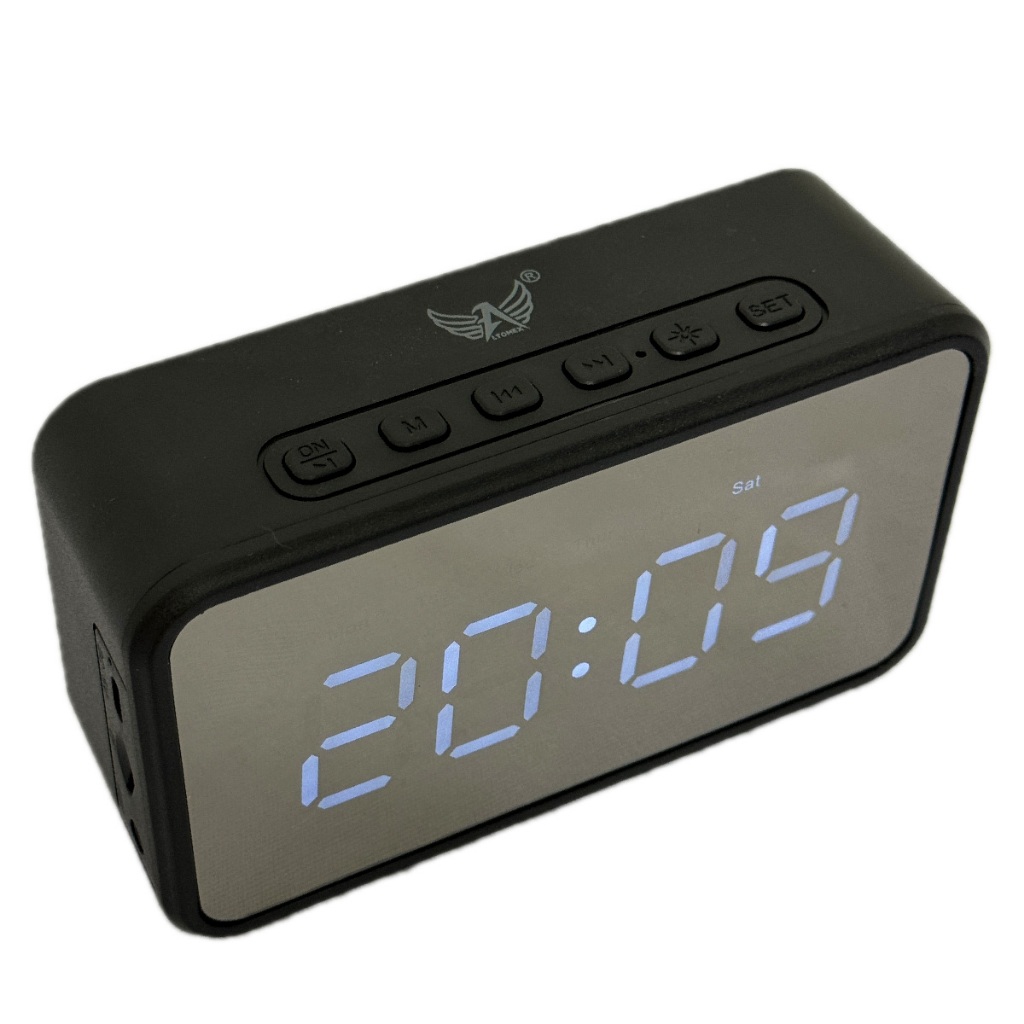 Relógio Digital LED De Mesa Com Alto-falante Bluetooth Com três Alarme TF AUX Portátil AL-8385