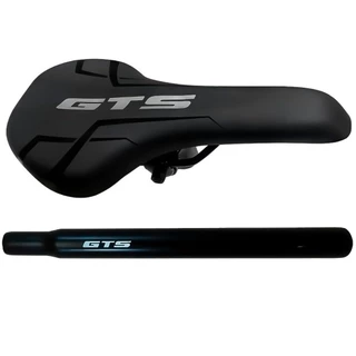 Banco Selim Sela Gts Exotic Confortável Preto + Canote 27.2mm Aço Bike Bicicleta Mtb / Speed