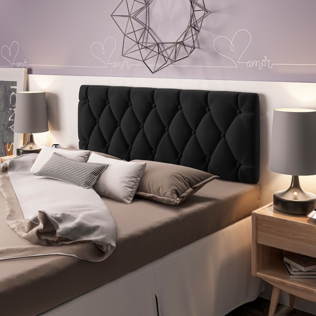 Cabeceira Estofada De Cama Box Casal E Queen Modelo Paris