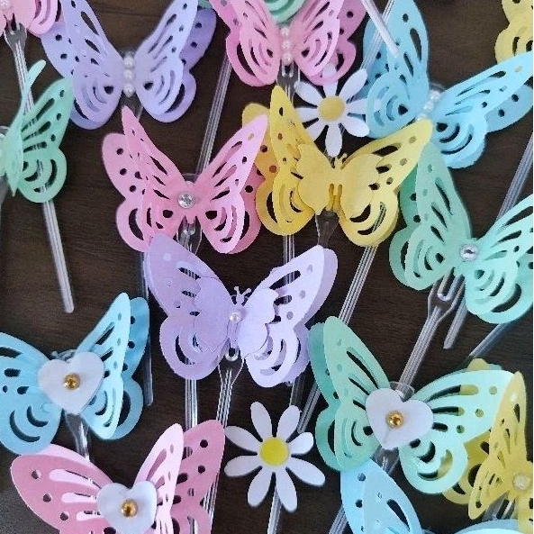 30 Topper 3D Borboletas para docinhos - Bolos - cupcake