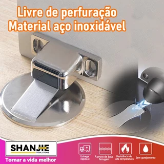 Aço inoxidável Kit 4 Prendedor de Porta Magnético Slim Cromado - Por favor selecione a variante de quantidade correta