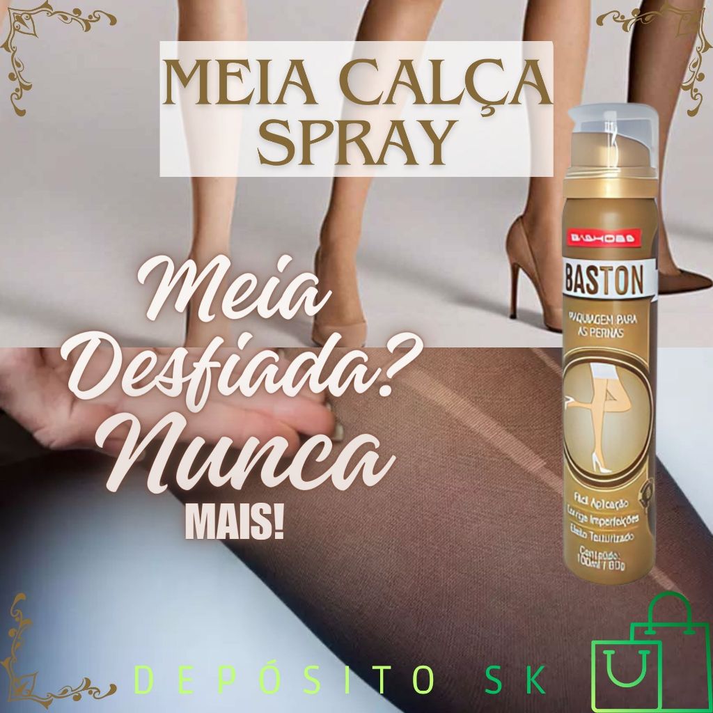 Imagem do produto Spray Meia Calça - Maquiagem para as Pernas 100ml Baston Bashoes Spray Para Pernas Maquiagem Para Pernas Spray Meia Calça Comprar Spray Meia Calça Comprar Maquiagem Para Pernas Maquiagem Para as Pernas Onde Comprar Maquiagem Para As Pernas Cobertura Para As Penas