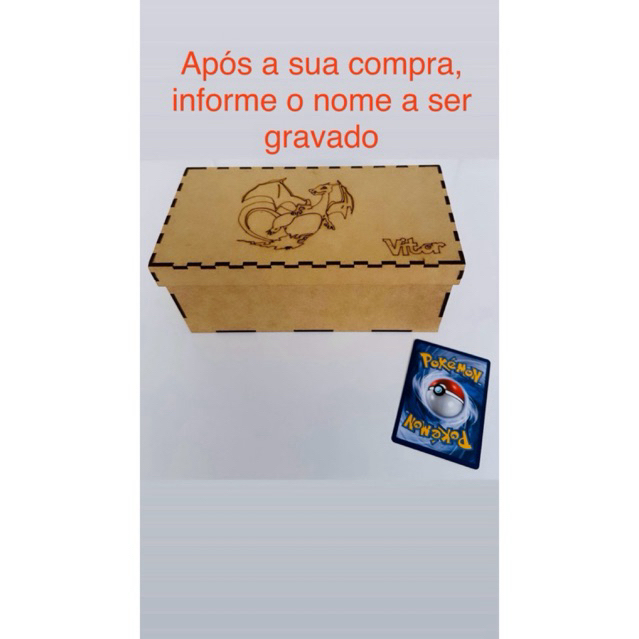 Pokemon - Caixa em MDF para organizar as cartas