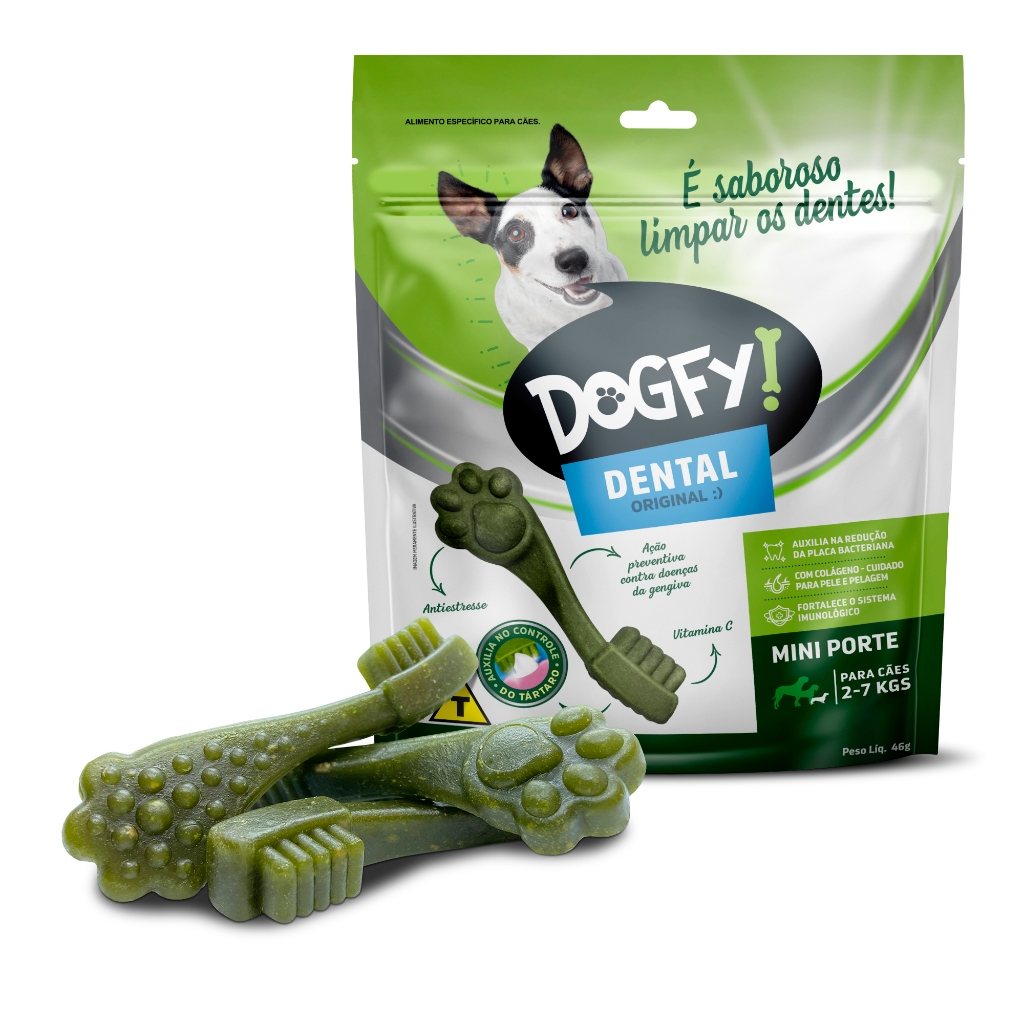 Petisco Dogfy Dental - Solução Diária Para Limpeza - Higiene Bucal ,Mau Hálito e prevenção de tártaro
