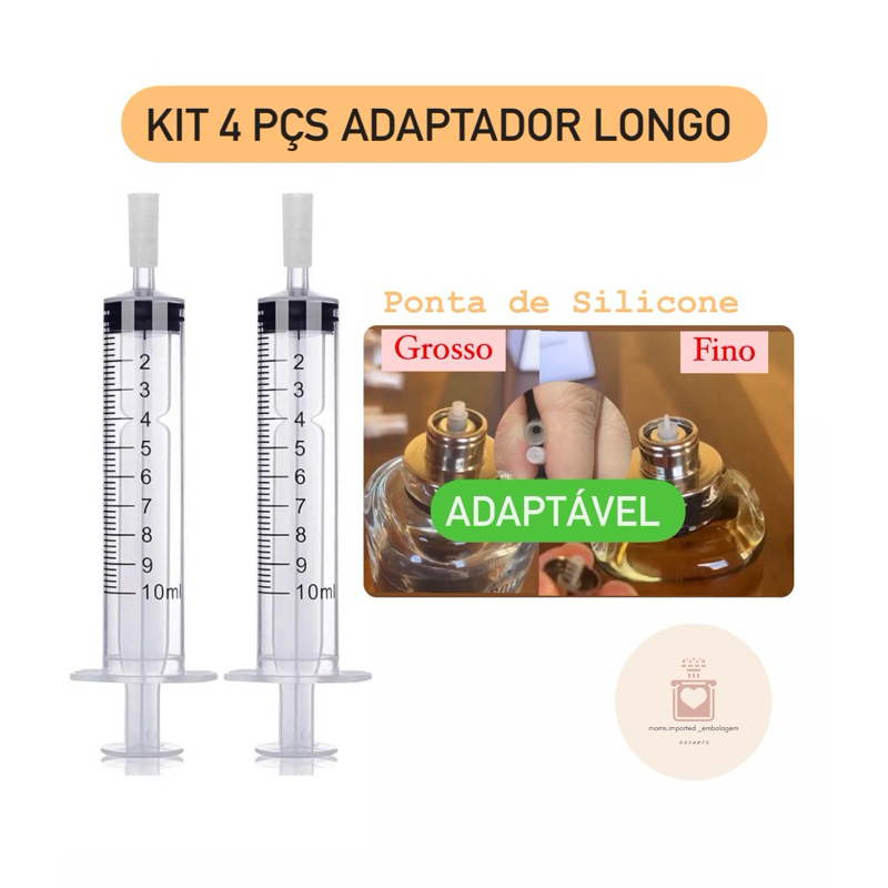 Adaptador Seringa Extrator Longo (kIT 4 PÇS) Ou (KIT 10 PÇS) Anel ...