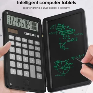 Calculadora Digital Bloco De Anotações E Caneta Calculadora Tablet de escritório calculadoras de mesa Com Tela touch 12 Digitos LUATEK - KL-1601