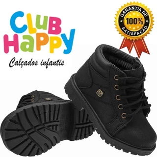 Bota Coturno Infantil Masculino Menino Botinha Leve Club Happy