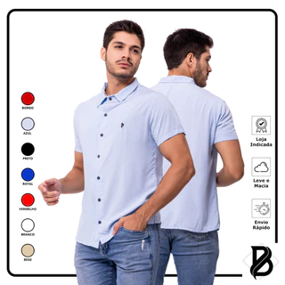 Camisa Viscose Premium Camiseta Botões Reforçados