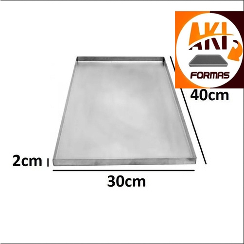 FORMA PARA ROCAMBOLE OU BROWNIE 40X30X2 AVULSA  FEITA EM ALU