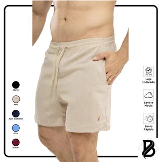 Bermuda Short Linho Premium Masculino Mauricinho Moda Praia