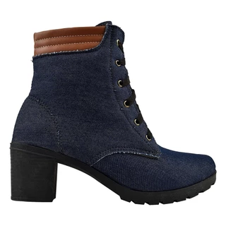 Bota Feminina Coturno Cano Médio Tratorada Salto Baixo Jeans Fashion Moderna Blogueira Beneditas