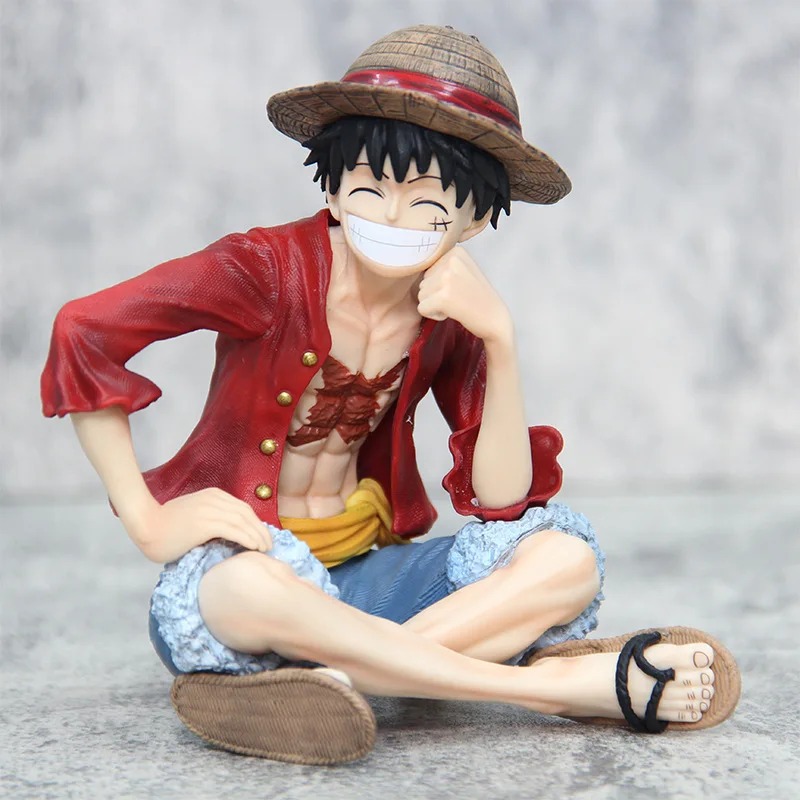 Luffy One Piece Sentado Rindo Action Figure | Shopee Brasil