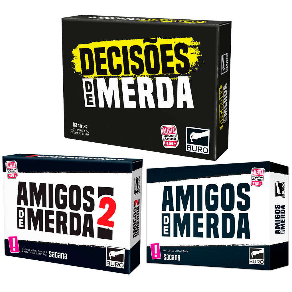 Kit 3 Jogos Amigos E Decisões De Merda Buró Cartas Português | Shopee Brasil