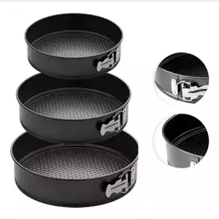 Kit 3 Formas Assadeira Desmontavel Fundo Removivel Antiaderente Bolo Torta