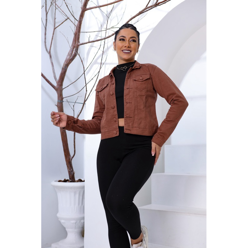 jaqueta-marrom-feminina-jeans-shopee-brasil