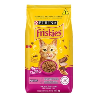 Ração Friskies Gatos Adultos Mix de Carne 10,1 Kg em Oferta na Shopee