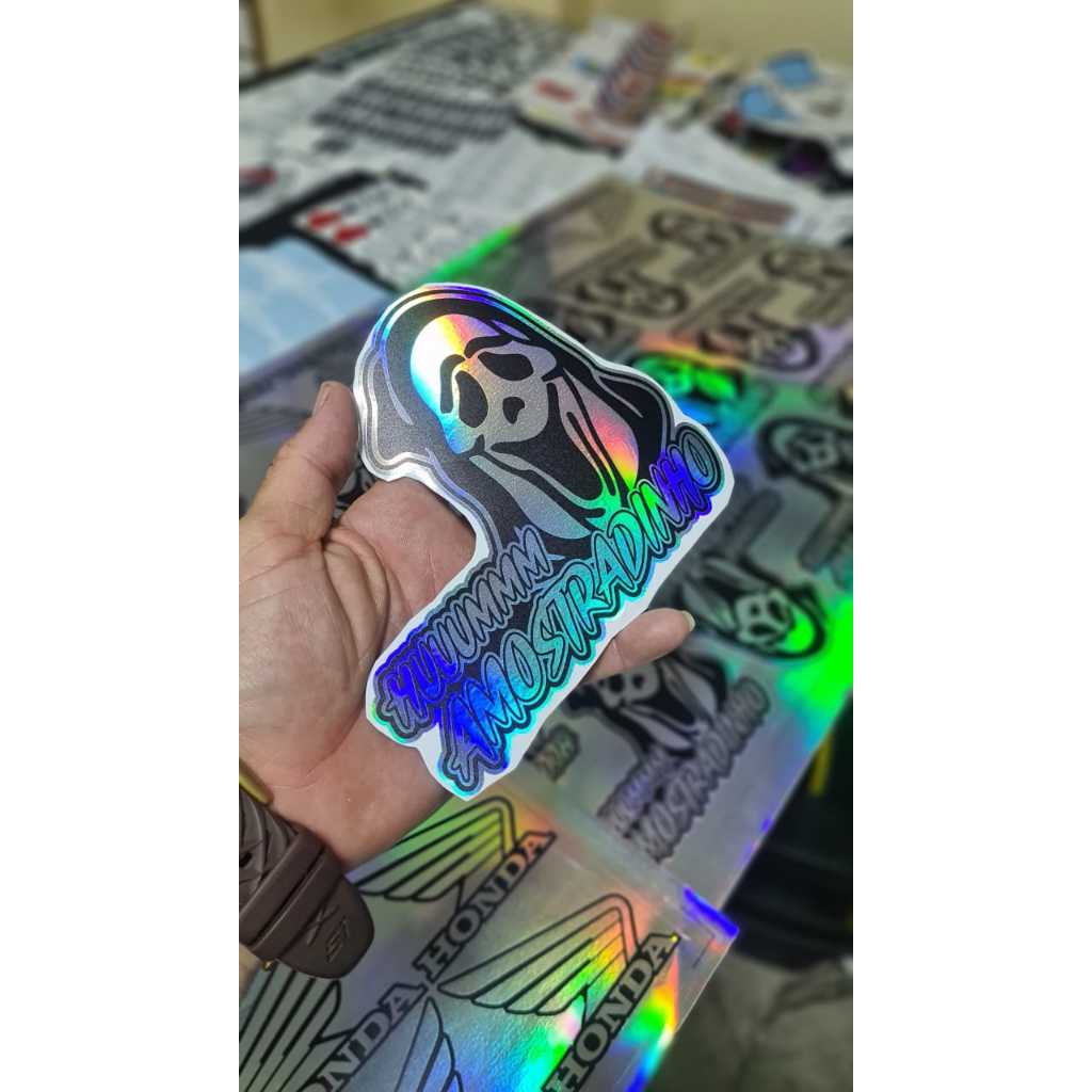 Adesivo holografico huuummm amostradinho