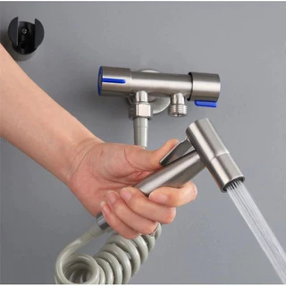 Kit Banheiro Ducha Higiênica Com Registro Torneira Dupla em Aço Inox 304 Para Banheiro