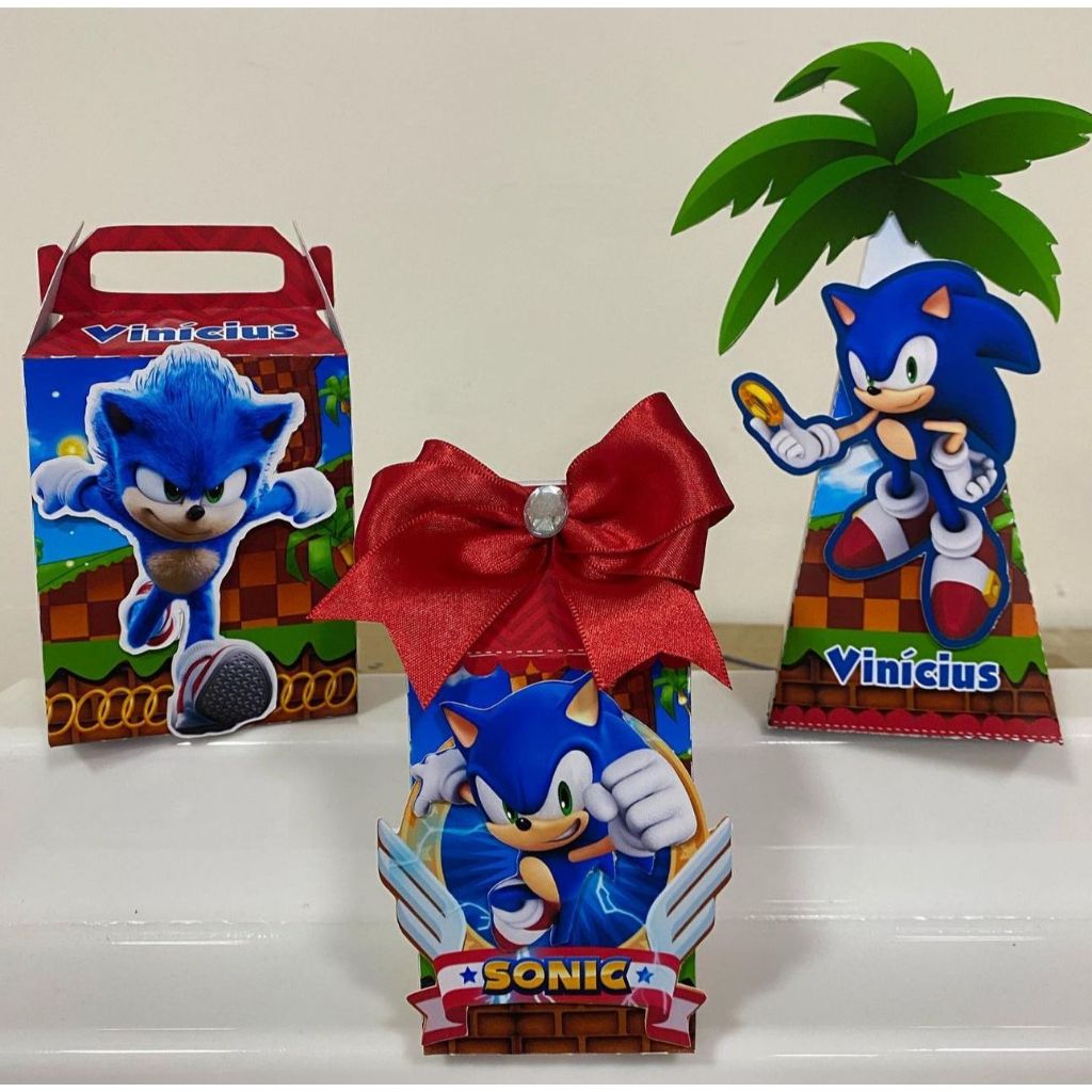 Kit festa sonic / Personalizados sonic / Lembrancinhas sonic / Festa ...