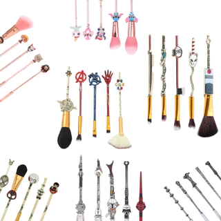 Kit Pincel Maquiagem 5 pç Profissional ORIGINAL Disney/Marvel/Anime