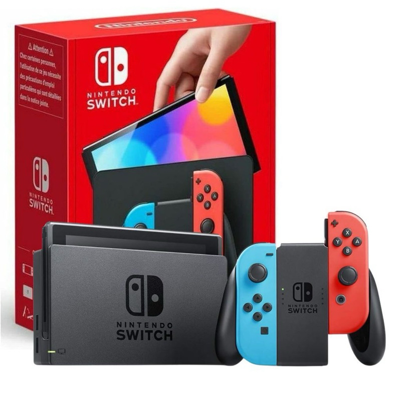 Original Novo Nintendo Switch OLED 64G Preto/Azul/Vermelho Neon