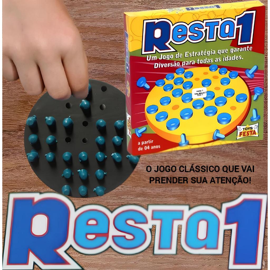 Jogo Resta Um 1 Tabuleiro Educativo Pedagogico Raciocinio Lógico ...