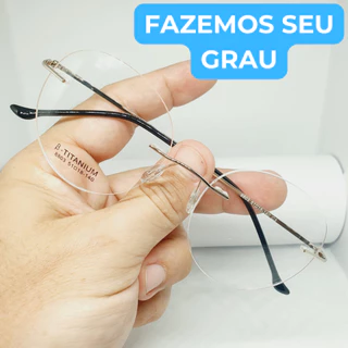 Armação para óculos de grau feminino redondo Titanium 3 Peças Balgriff modelo CV1019