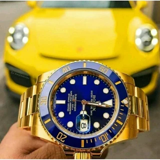 relógio masculino submariner dourado azul verde luxo oferta