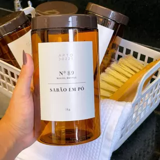 POTE AMBAR 1KG - Lavanderia Personalizada Organização Minimalista Retro Frasco Decorativo